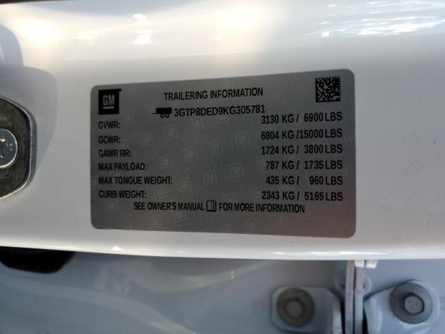 3GTP8DED9KG305781 GMC Sierra C1500 Slt
