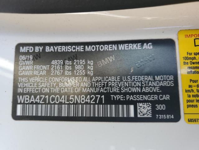 WBA4Z1C04L5N84271 BMW 430I
