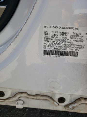 5J8YD3H38LL014062 Acura MDX