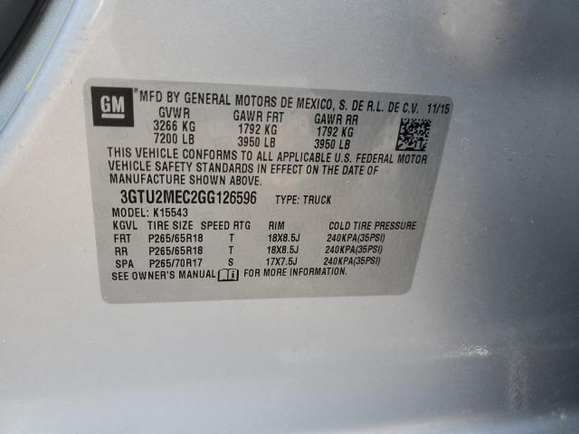 3GTU2MEC2GG126596 GMC Sierra K1500 Sle