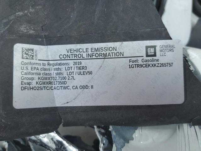 1GTR9CEKXKZ265757 GMC Sierra K1500 Elevation