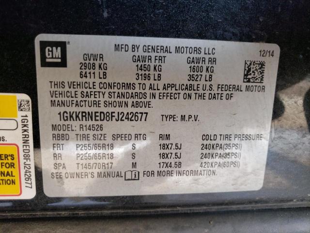 1GKKRNED8FJ242677 GMC ACADIA SLE