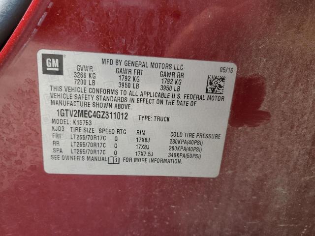 1GTV2MEC4GZ311012 GMC Sierra K1500 Sle