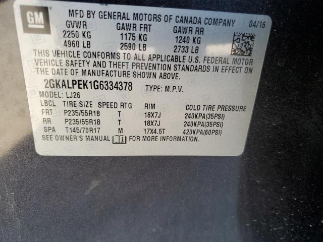 2GKALPEK1G6334378 GMC Terrain Slt