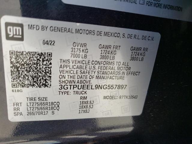 3GTPUEEL9NG557897 GMC Sierra K1500 At4