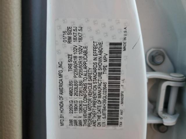 5J8TB4H39GL023946 Acura RDX