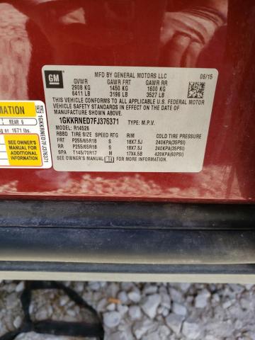 1GKKRNED7FJ376371 GMC ACADIA SLE