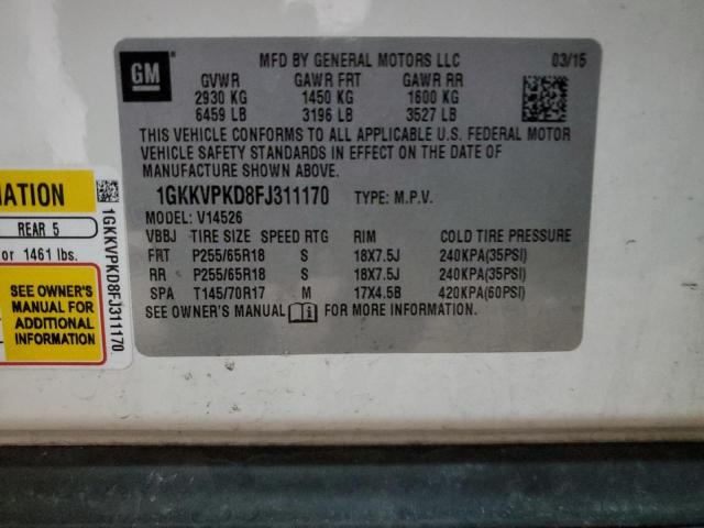 1GKKVPKD8FJ311170 GMC ACADIA SLE
