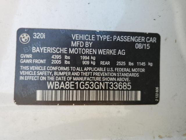 WBA8E1G53GNT33685 BMW 320 I