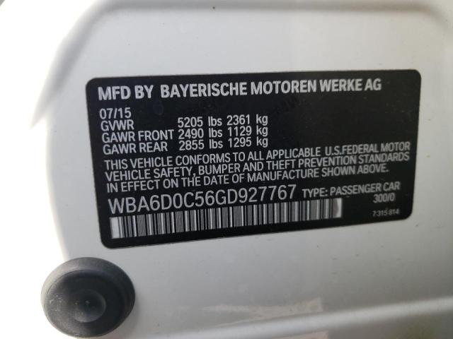 WBA6D0C56GD927767 BMW 640 I Gran Coupe