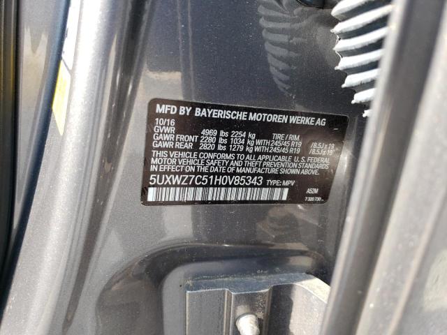 5UXWZ7C51H0V85343 BMW X3 Sdrive28i