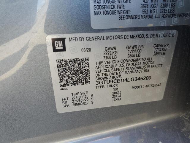 3GTU9CED4LG345200 GMC Sierra K1500 Elevation