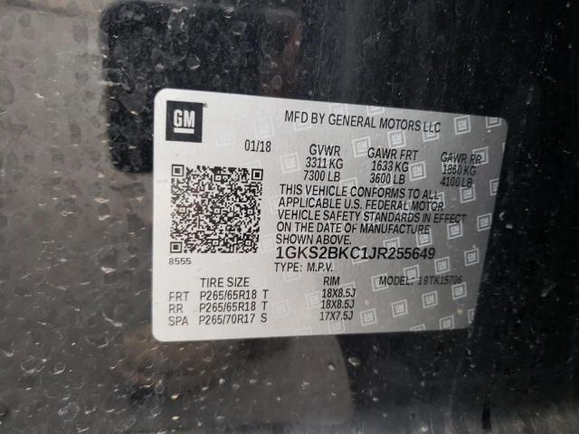 1GKS2BKC1JR255649 GMC YUKON SLT