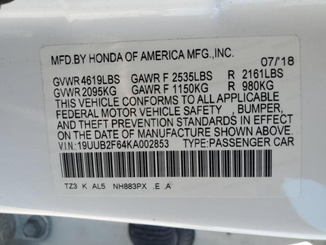 19UUB2F64KA002853 Acura Tlx Technology