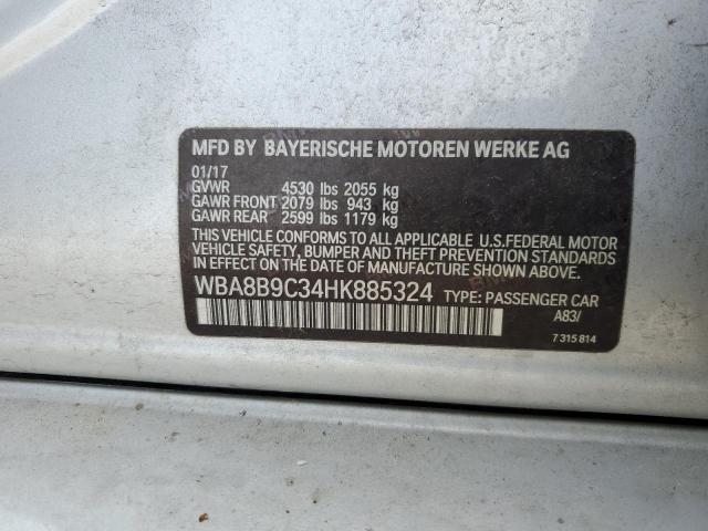WBA8B9C34HK885324 BMW 330 I