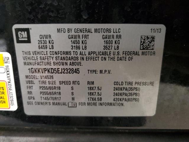 1GKKVPKD5EJ232845 GMC ACADIA SLE