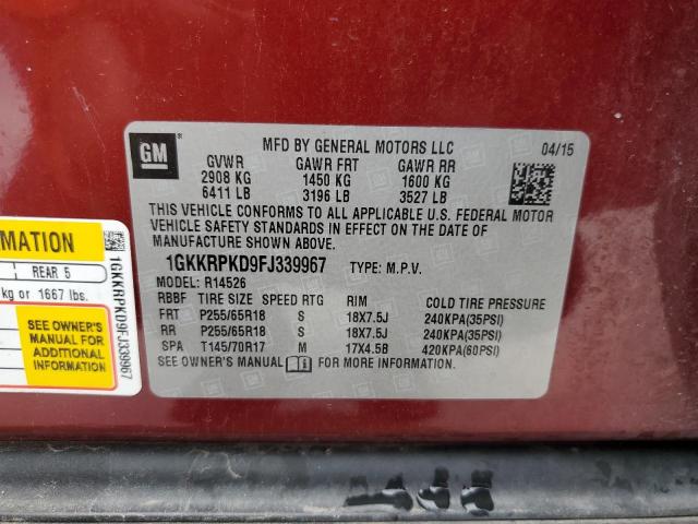 1GKKRPKD9FJ339967 GMC ACADIA SLE