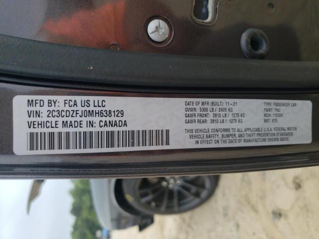 2C3CDZFJ0MH638129 Dodge Challenger R/t Scat Pack
