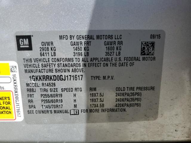 1GKKRRKD0GJ171617 GMC Acadia Slt-1