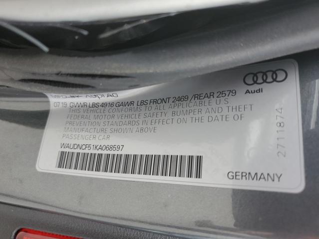 WAUDNCF51KA068597 Audi A5 Premium S Line