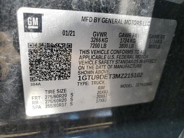 1GTU9DET3MZ215102 GMC Sierra K1500 Slt