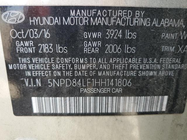 5NPD84LF1HH141806 Hyundai ELANTRA SE