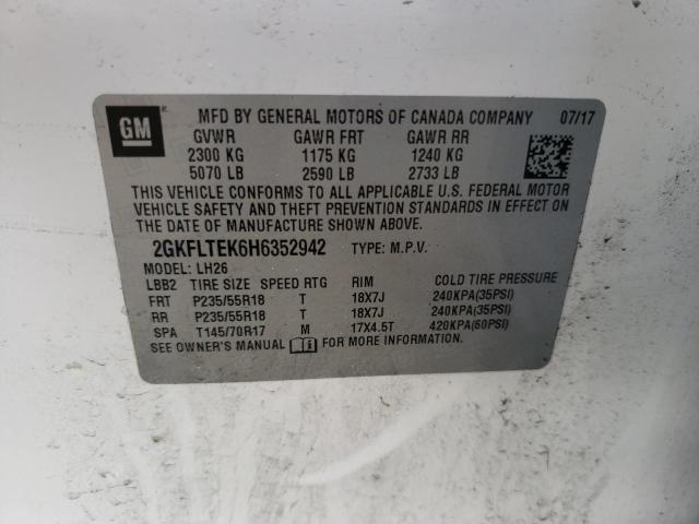 2GKFLTEK6H6352942 GMC Terrain Sle