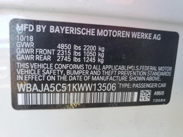 WBAJA5C51KWW13506 BMW 530 I
