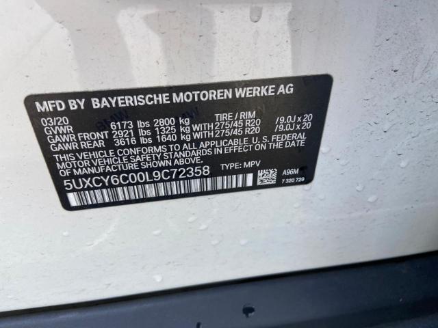 5UXCY6C00L9C72358 BMW X6 Xdrive40i