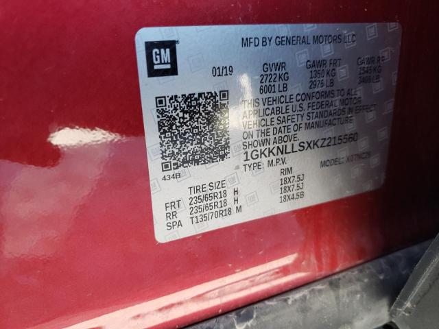 1GKKNLLSXKZ215560 GMC ACADIA SLE