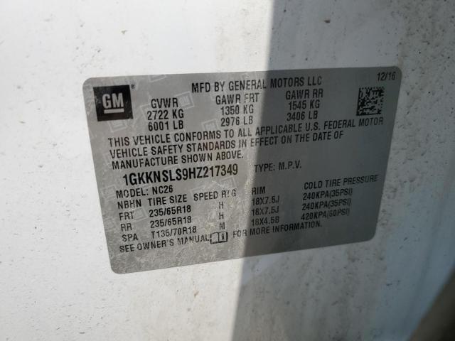 1GKKNSLS9HZ217349 GMC ACADIA SLE