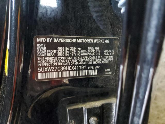 5UXWZ7C39H0X41191 BMW X3 Sdrive28i
