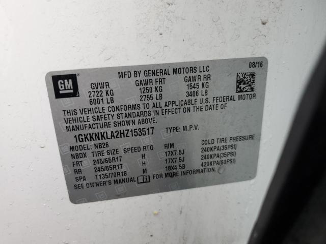 1GKKNKLA2HZ153517 GMC ACADIA SLE