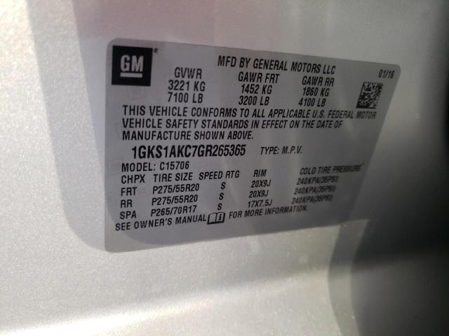 1GKS1AKC7GR265365 GMC YUKON SLE