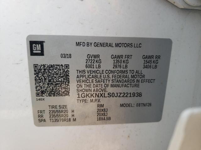 1GKKNXLS0JZ221938 GMC Acadia Denali
