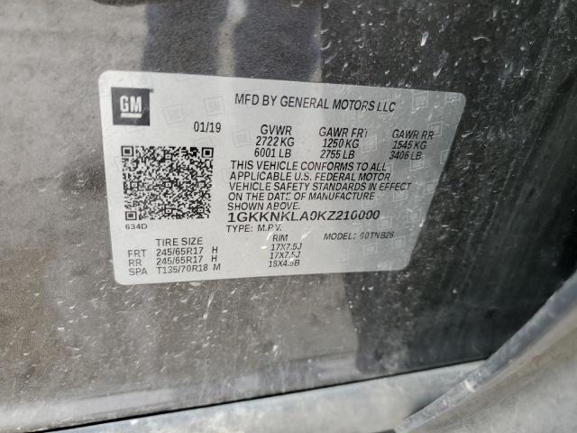 1GKKNKLA0KZ210000 GMC ACADIA SLE