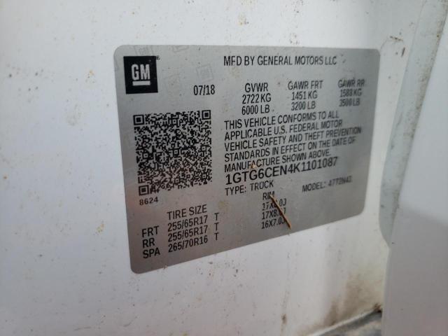 1GTG6CEN4K1101087 GMC CANYON SLE