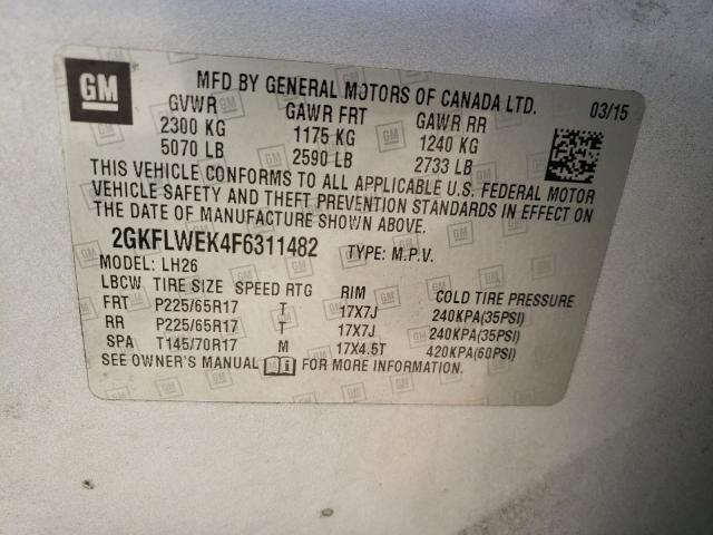2GKFLWEK4F6311482 GMC Terrain Sle