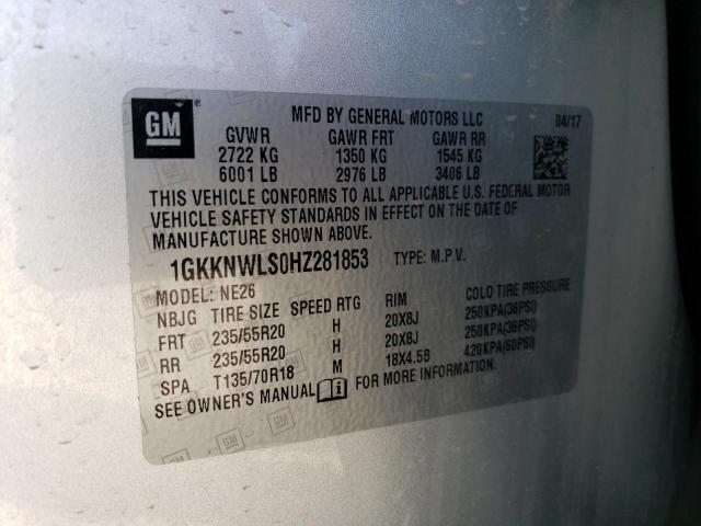 1GKKNWLS0HZ281853 GMC Acadia Slt-2