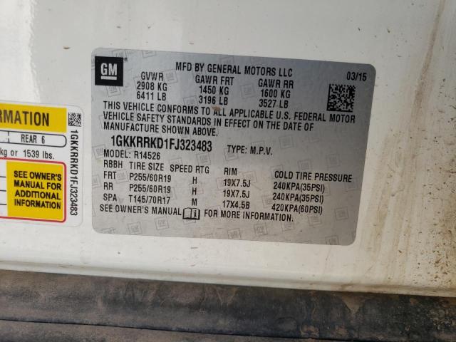 1GKKRRKD1FJ323483 GMC Acadia Slt-1