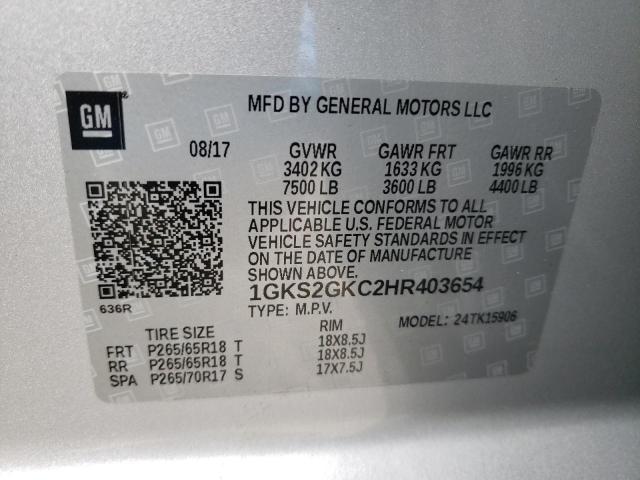 1GKS2GKC2HR403654 GMC Yukon Xl K1500 Slt