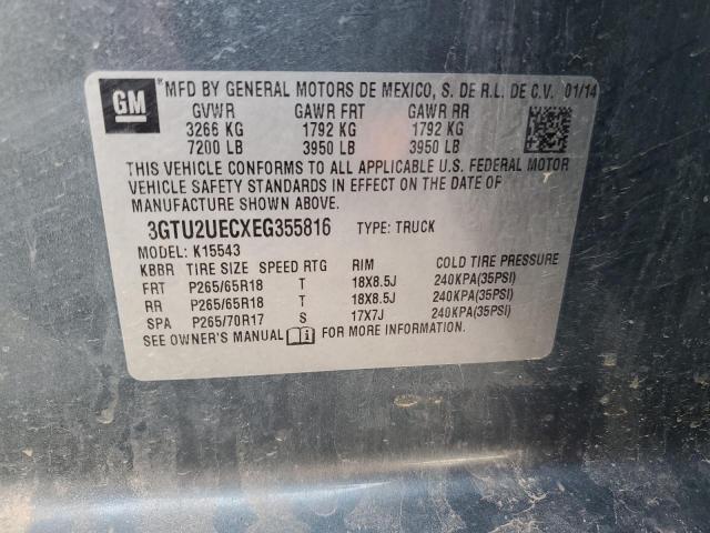 3GTU2UECXEG355816 GMC Sierra K1500 Sle