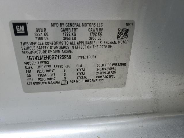 1GTV2MEH5GZ125958 GMC Sierra K1500 Sle