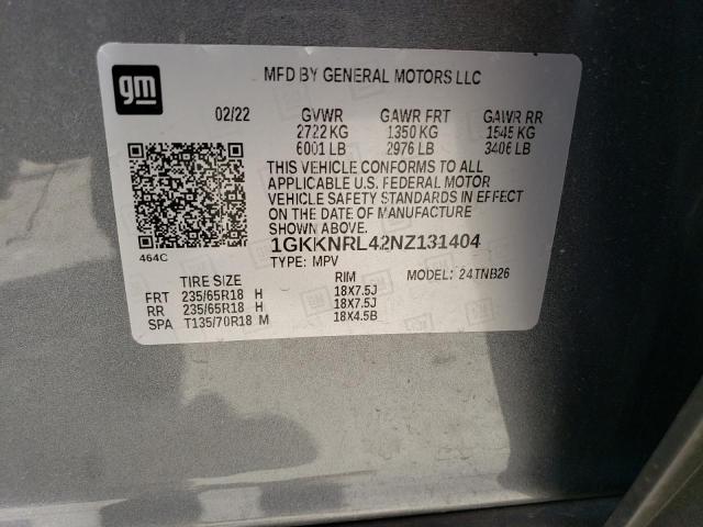 1GKKNRL42NZ131404 GMC ACADIA SLE