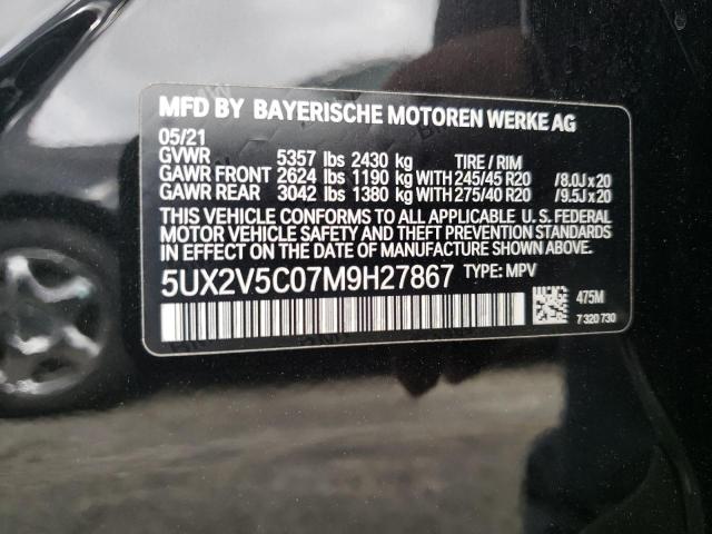 5UX2V5C07M9H27867 BMW X4 Xdrivem40i