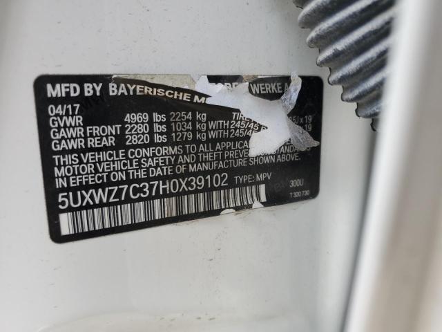 5UXWZ7C37H0X39102 BMW X3 Sdrive28i