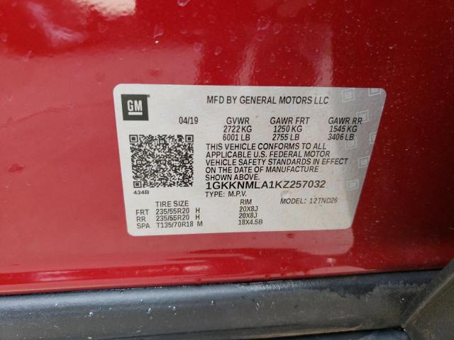 1GKKNMLA1KZ257032 GMC Acadia Slt-1