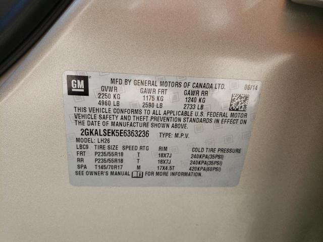 2GKALSEK5E6363236 GMC Terrain Slt