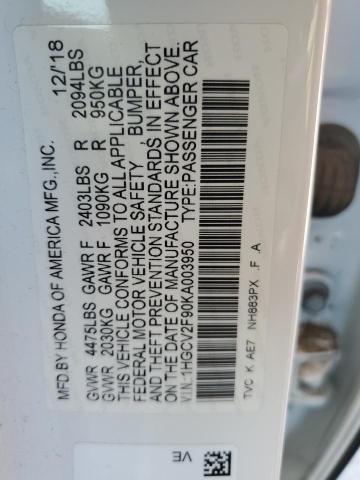 1HGCV2F90KA003950 Honda Accord Touring