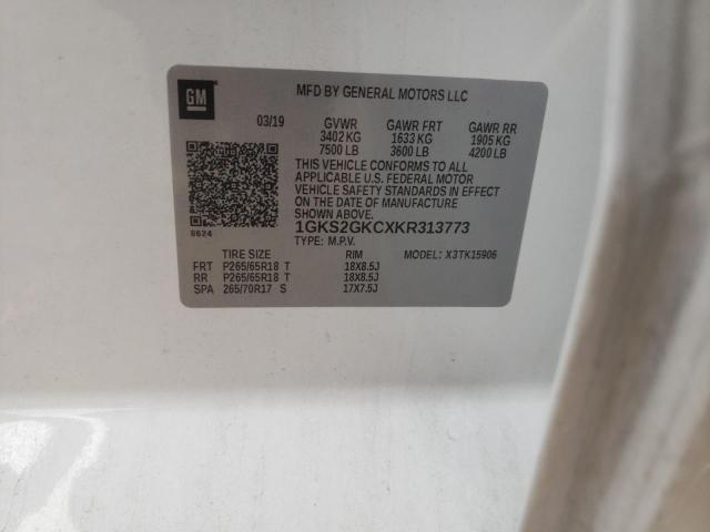 1GKS2GKCXKR313773 GMC Yukon Xl K1500 Slt